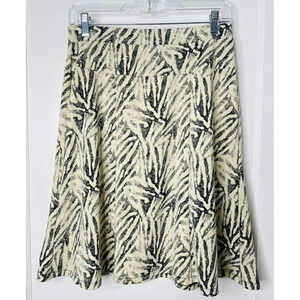Liz Claiborne A-Line Skirt Womens Sz M Petite Zebra Print Tan Black Stretch